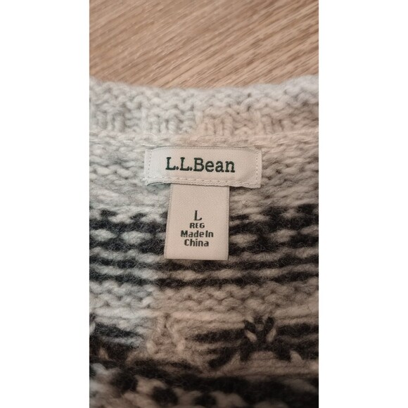 VINTAGE LL Bean Sweater Womens Large Roll Neck Lambs Wool Fair Isle Knit  *FLAW* - Picture 7 of 16